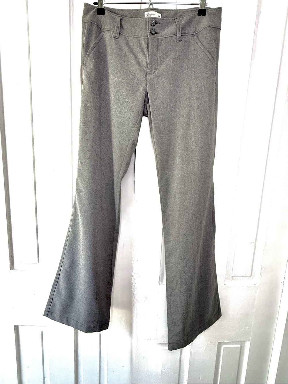 American Eagle Gray Stretch Flare Bootcut Pants - 8 Long